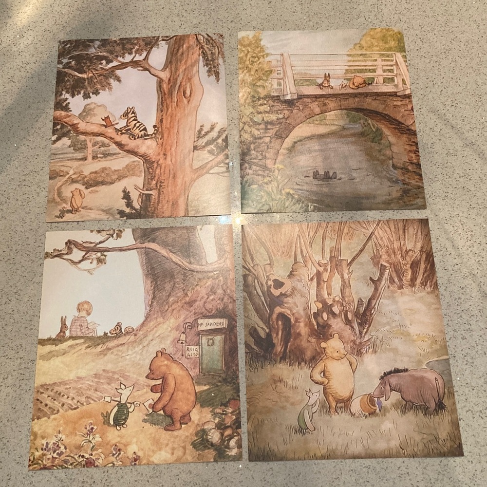 Set of 4 Winnie The Pooh Prints 8’x10’